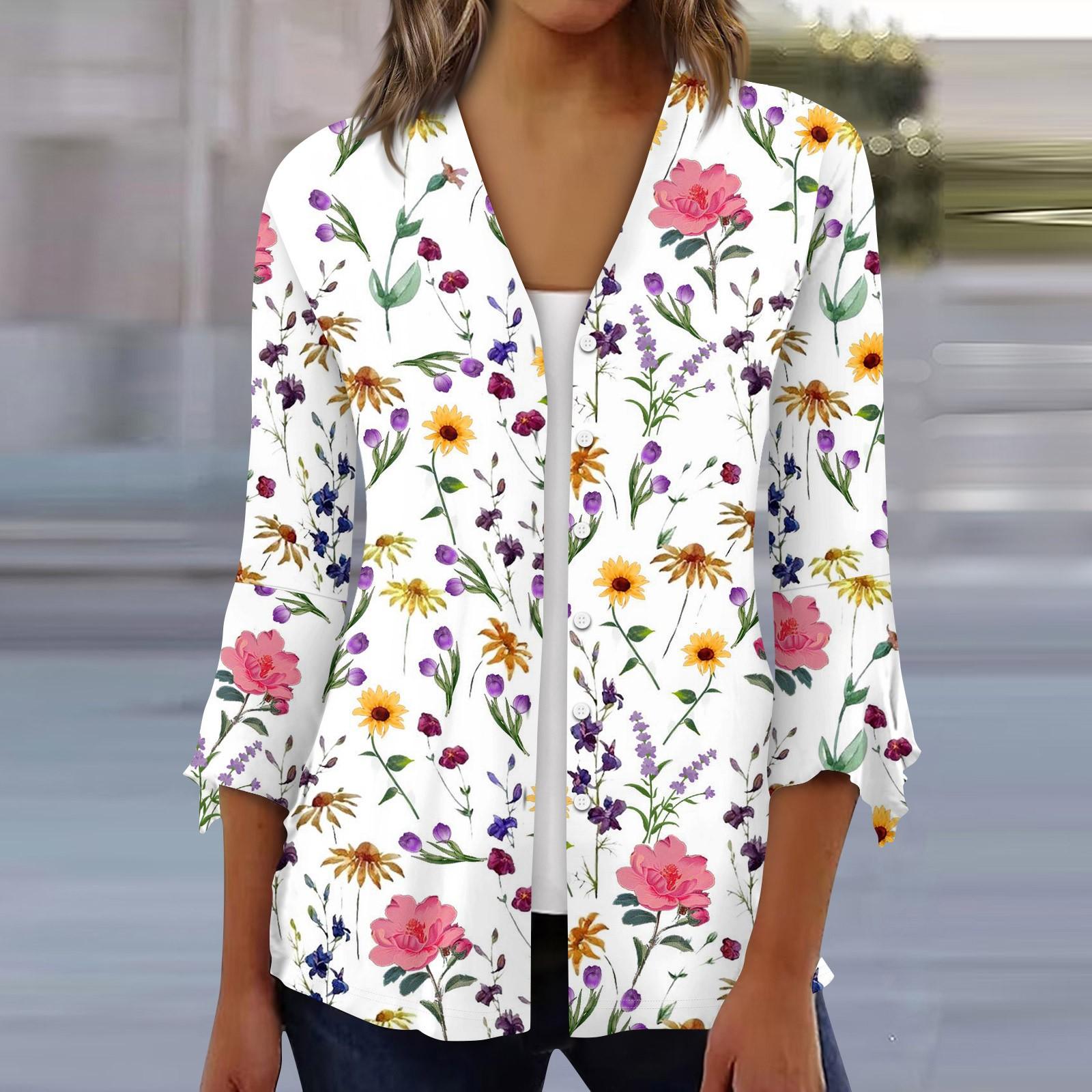 

Женская рубашка, блузка, верхняя одежда с принтом, рукав 3/4, повседневные праздничные базовые топы на пуговицах XL