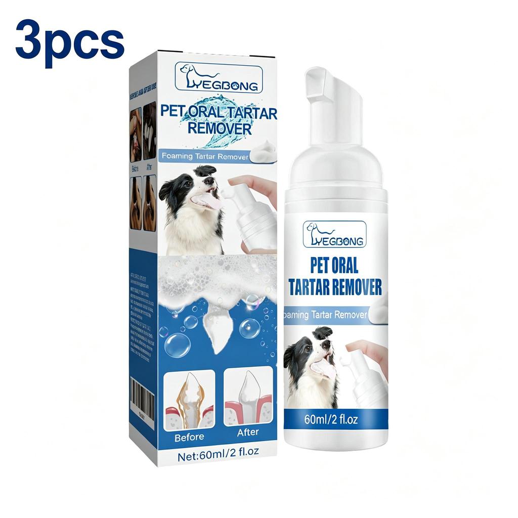 Removedor de Manchas Dentárias para Animais Remove placa bacteriana, dentes amarelados, mau hálito, limpador de espuma oral