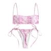 Women Leopard Print High Waist Two Bikini Swimwear Swimsuit Beachwear