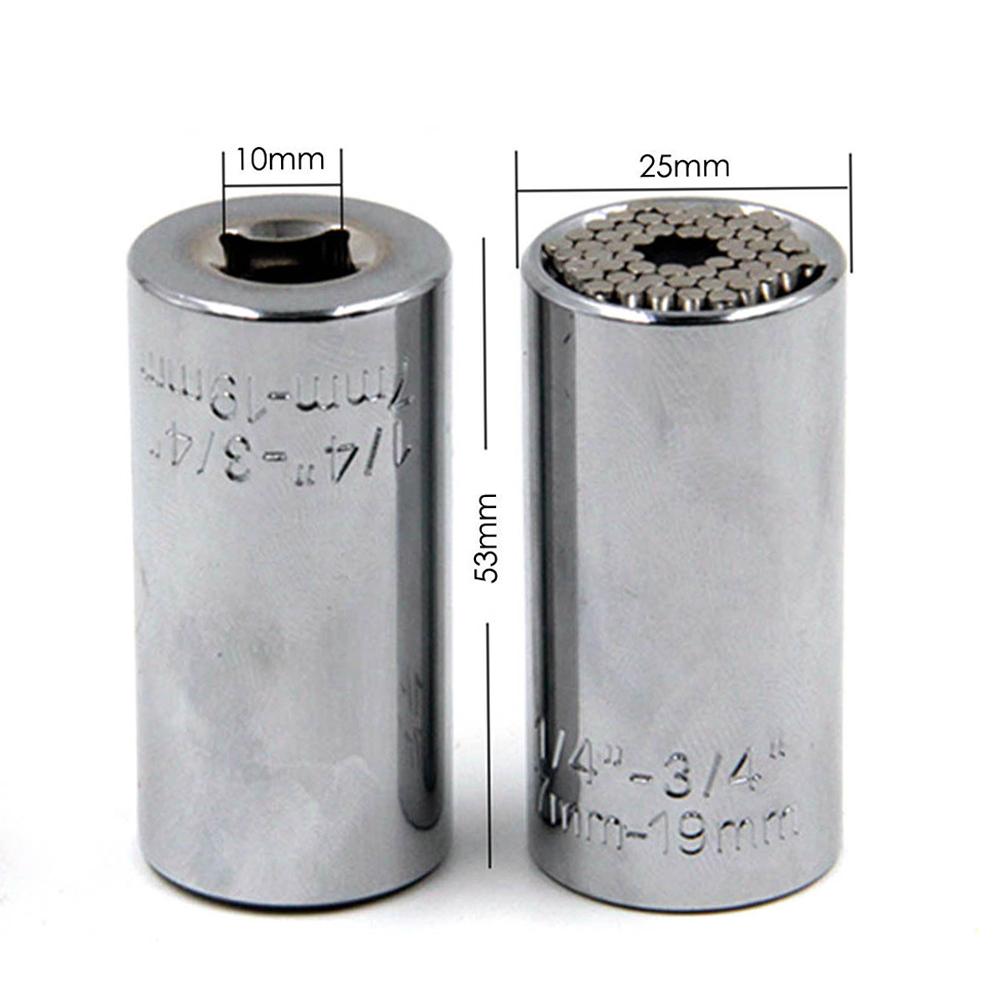 2PCS Universal Mechanics Tool Set Socket Wrench 3/8 Extension Rod Ratchet Wheel Craft Piece