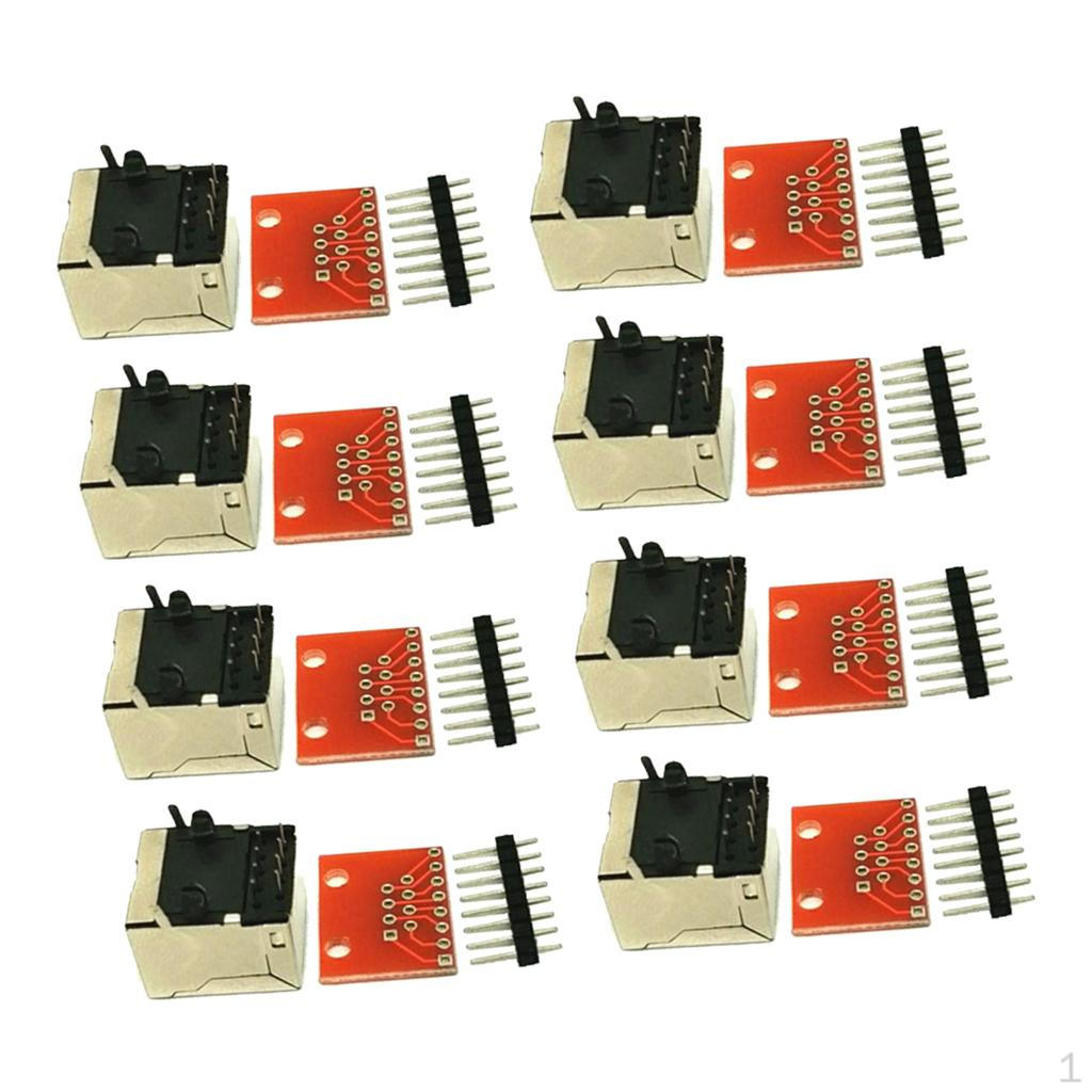 

8 Pieces Connector PCB And Board Kit Ethernet Not Weld