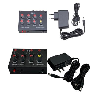 7 Band Digital Equalizer 3.5mm Jack Dual Channel Audio Headset Amplifier 12dB High Bass Adjustment for Mobile Phone