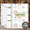 1PC A5 Budget Planner Book with Pastel Rainbow Design, Monthly Expense Tracker, Spiral Binding, Thick No-Bleed Pages