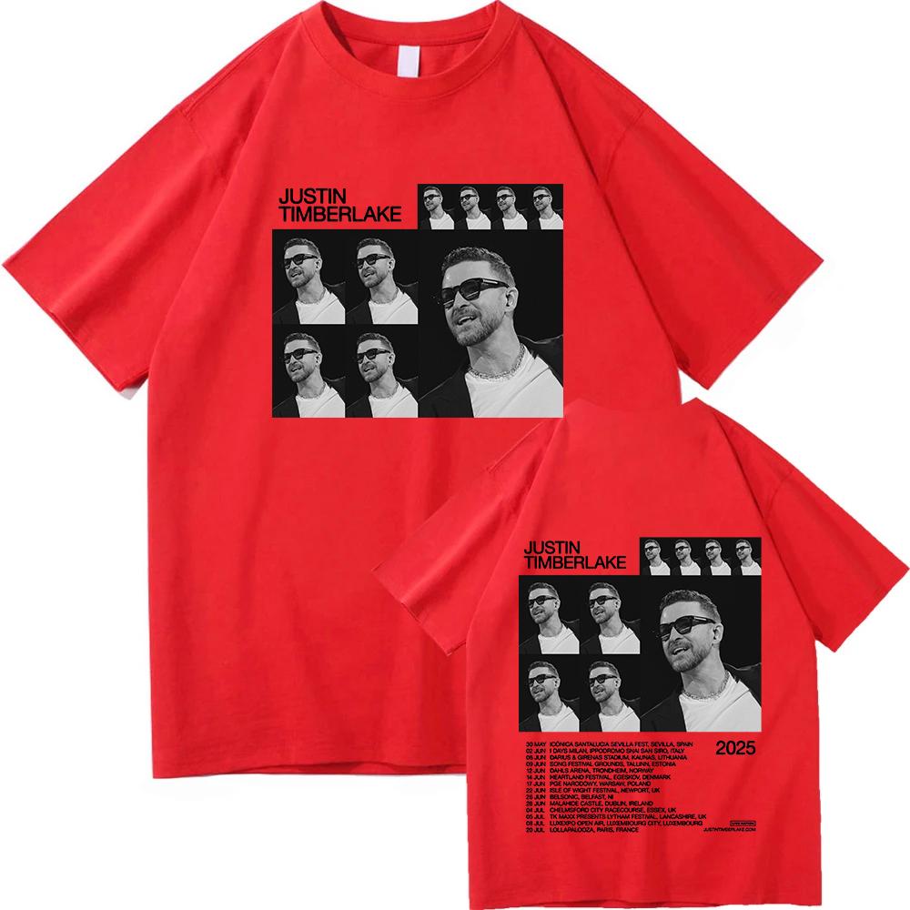 

The Forget Tomorrow World Tour 2025 T-shirt Justin Timberlake Singer Printing Tshirt Streetwear Unisex Hip Hop Unisex Women Clothes S