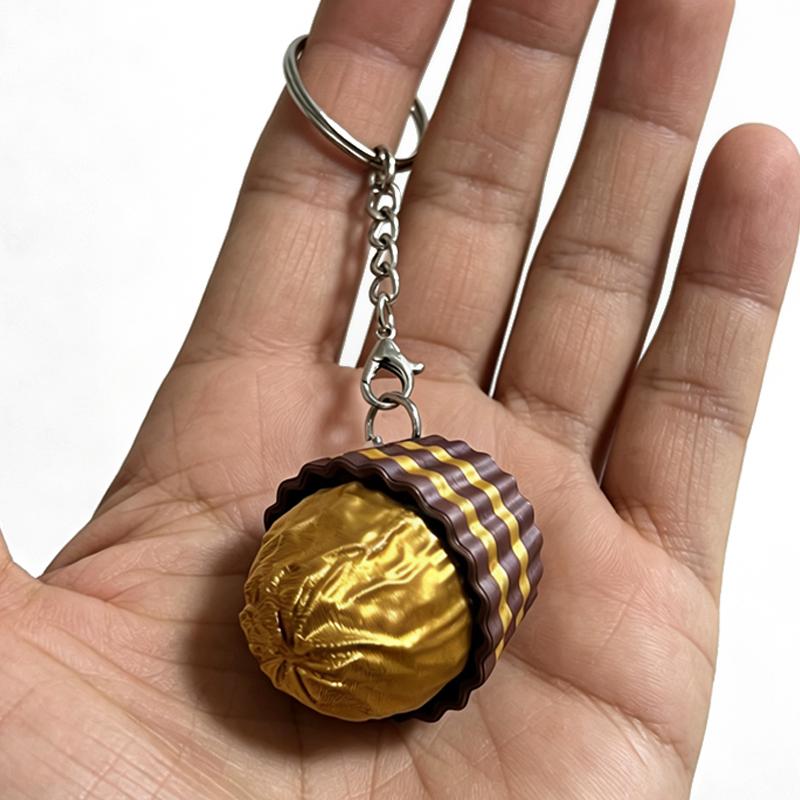 Chocolate Shape Keyboard Keychain Tactile Squeeze Fidget Toy Stress Relief Antistress Sensory Gadget for Adult Restlessness Relief