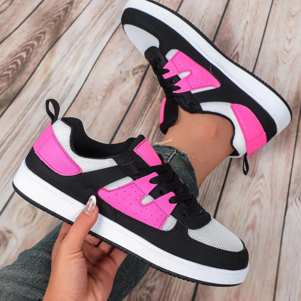 Board Shoes Mesh Casual Sneakers Fashion Flat Shoes Low-cut Leisure Sports Shoes Outdoor Walking Flats Casual Versatile