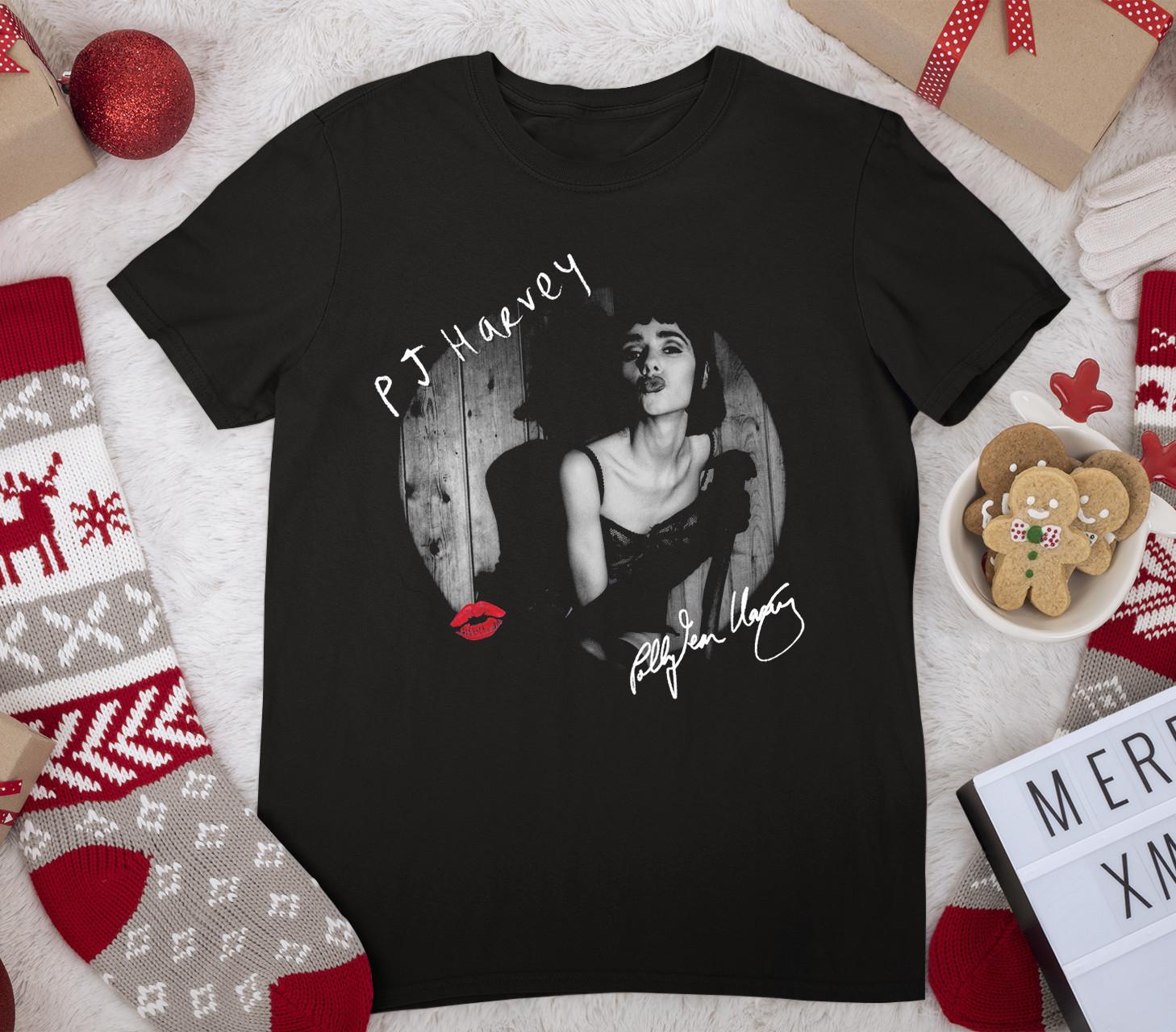 Kissing You PJ Harvey Shirt Signature Short Sleeve Black Unisex hnhn215 XXXXL
