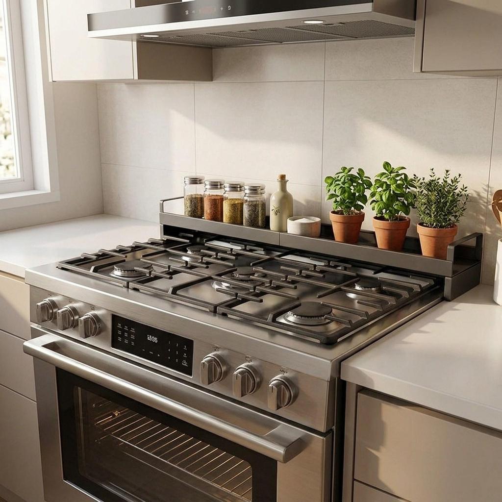 Expandable Oven Shelf Spice Rack Steel Magnetic Seasoning Organizer for Kitchen Stove Accessories