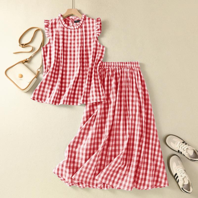 ZANZEA Women Sleeveless Tank Tops and Long Skirts Summer Two Piece Suit Sets