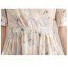 French Style Floral Dress Women Summer Long V Neck Slim Fit Elegant Tea Dress Flowy Long Dress