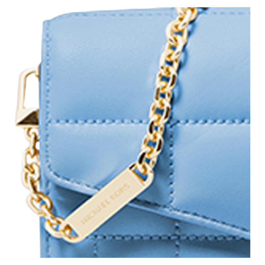 Michael Kors MK Soho Commuter Solid Color Chain Lock Leather Crossbody Bag Women bags Sky-Blue 32S1G1SC9L-485
