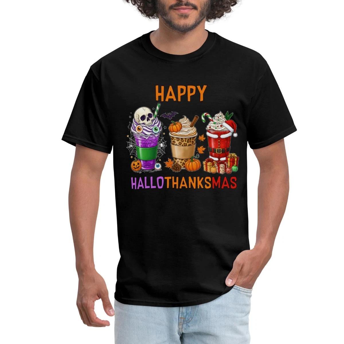 Happy Halloween Thanksgiving Christmas | Funny Mix Up Xmas Men s T-Shirt M