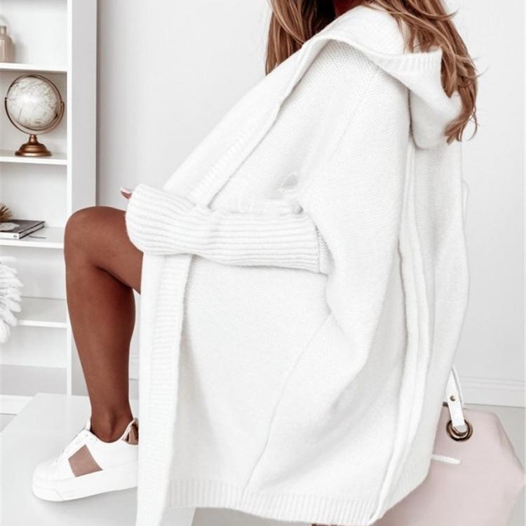 Mid-length All-match Cardigan Women Korean Fashion Loose Batwing Sleeve Sweaters Autumn  Loose Hooded Sweater Women's Jacket