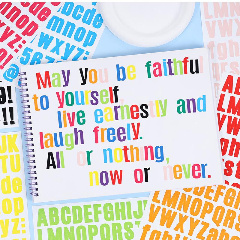 1 pc Large size Colours Numeric Letter Stickers Adhesive DIY Diary Album Scrapbooking Material handmade Junk Journal Supplies