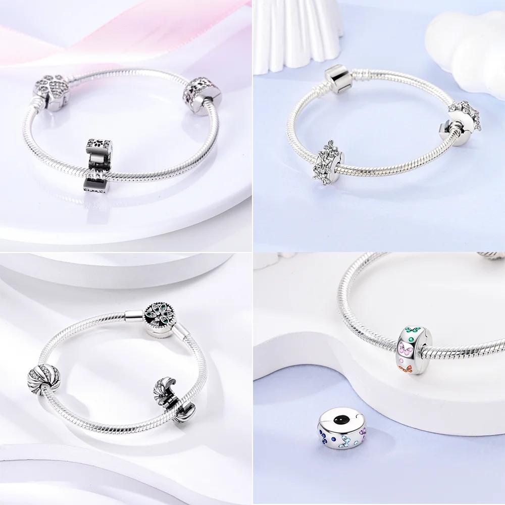 Exquisite Color Dragonfly Paw Print Dragon Scale Clip Charm Spacer Copper Bead Fit Original Necklace Bracelet Diy Gift Women