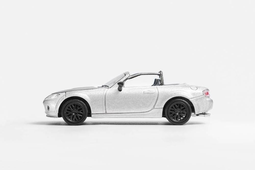 DIECASTTEAM Scale Mazda MX5 Racing Version Finished Model 1/64 - (RHD) - Silver, LL-045-197