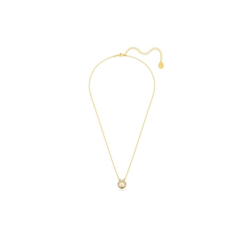 Swarovski Bella V Pendant Round Cut Gold Tone Necklace Women s 5662091 золотой
