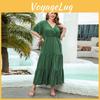 Size Summer Dress Plus Womens Polka Dot Casual Vacation Dress Vneck Elegant Swing Midi Dresses