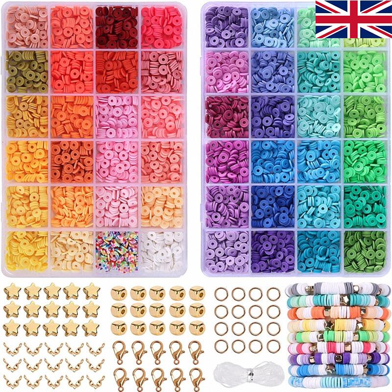 

4800 шт. глиняные бусины для изготовления браслетов набор глиняные плоские полимерные бусины ювелирные изделия 48Colors