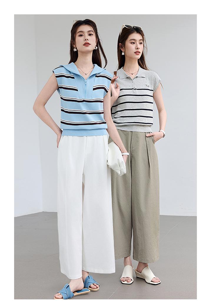 Summer "Nine Point Overture" Series High-Waisted Loose Casual Nine-Point Sickle Lantern Pants