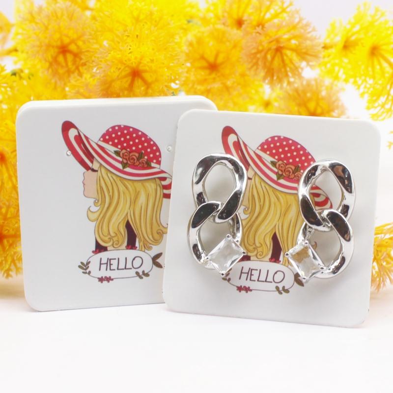 100pcs New Color Printed Earring Card 5x5cm Handmade Jewelry Packaging Card