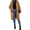 Lange gesteppte Pufferjacke für Damen, lässige, leichte, mit Reißverschluss, mit Kapuze, Winter, knielang, gefütterte Oberbekleidung