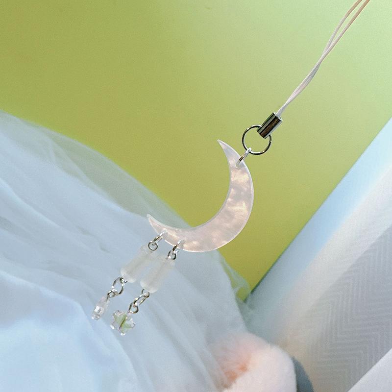 Creative Moon Rabbit Beaded Phone Lanyard Chinese Style Mobile Phone Charm For Girls Mobile Phone Chain Keychain