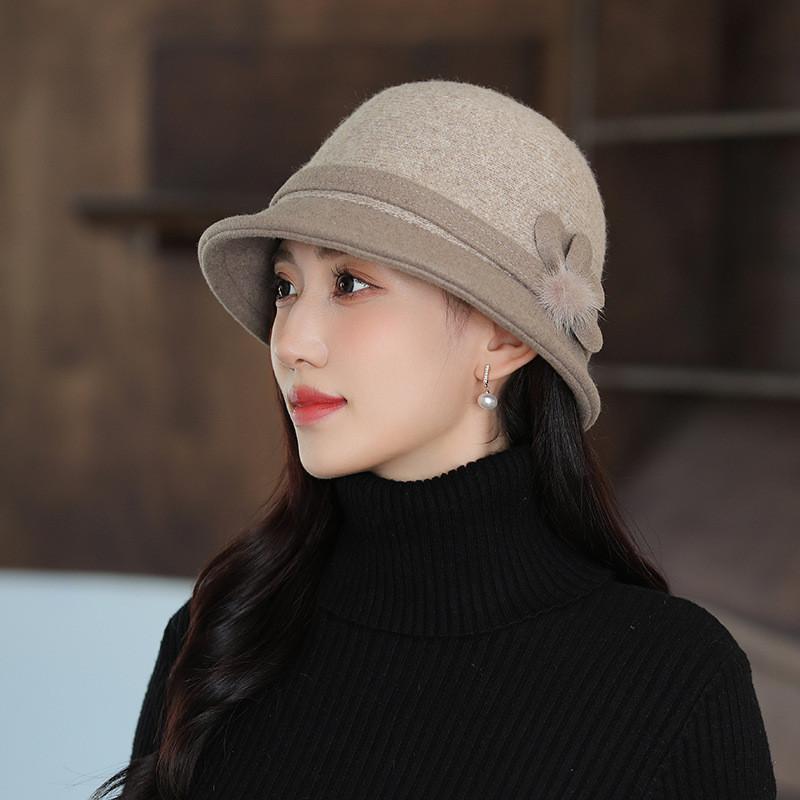 Wool Fedora Hat For Women Autumn Winter Warm Stylish Elegant British Vintage Casual