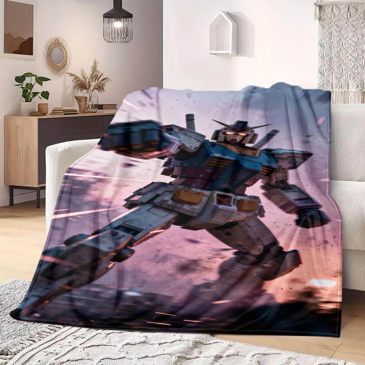 

Gundam Anime Poster Flannel Blanket Warm,Comfortable,Suitable for Bedrooms,Sofas,Beds,Chairs,Picnics,Travel 75x90cm