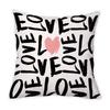 Bedroom Decoration Luxury Office Chair Sofa Room Beautiful Funny Bear Paw Pillowcase Black Love Letter