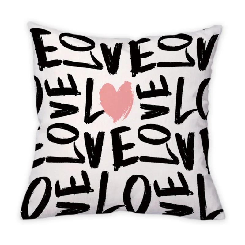 Bedroom Decoration Luxury Office Chair Sofa Room Beautiful Funny Bear Paw Pillowcase Black Love Letter