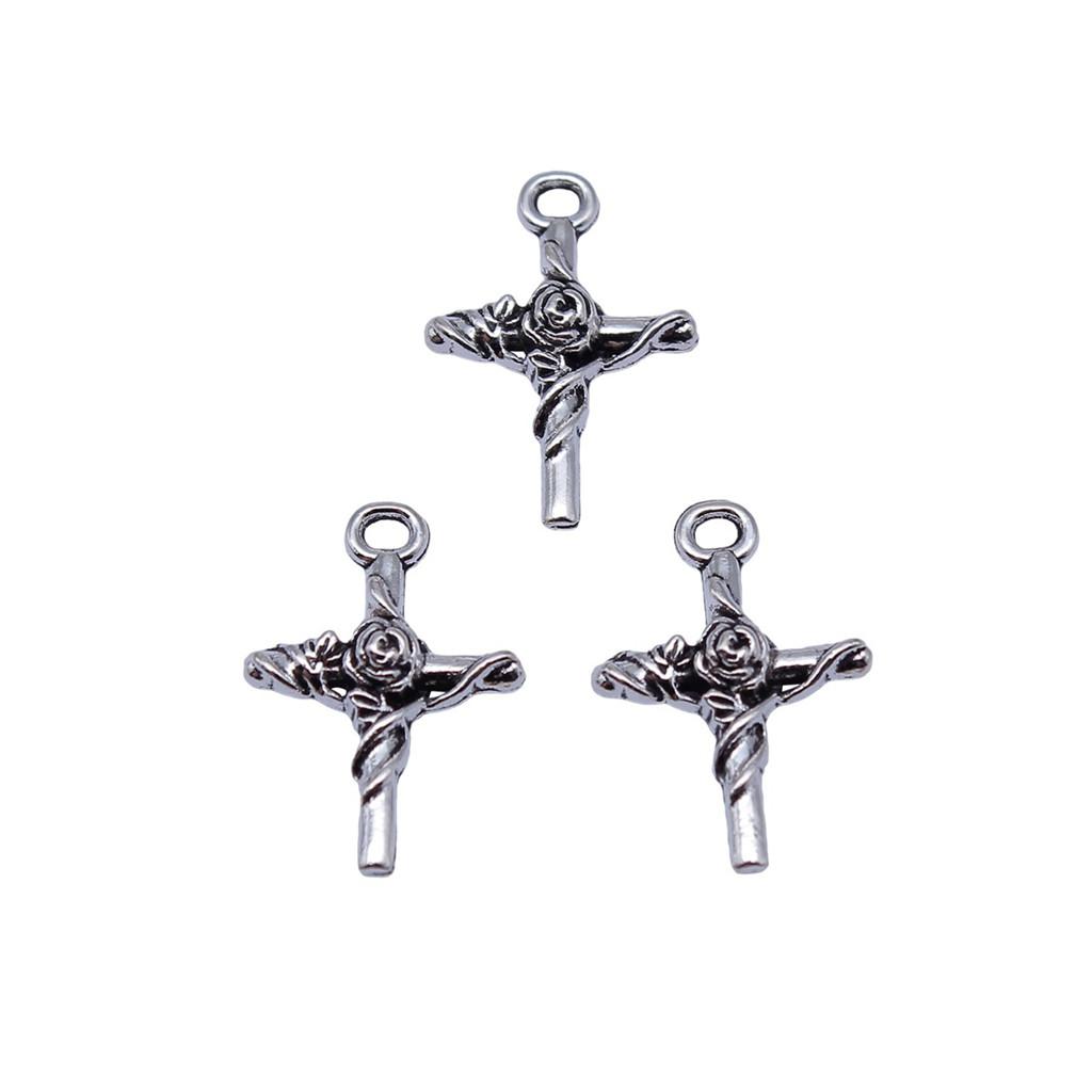 Pingentes de Cruz Clássica em Liga de Metal Multicor Para Joias Cristãs Minimalistas
