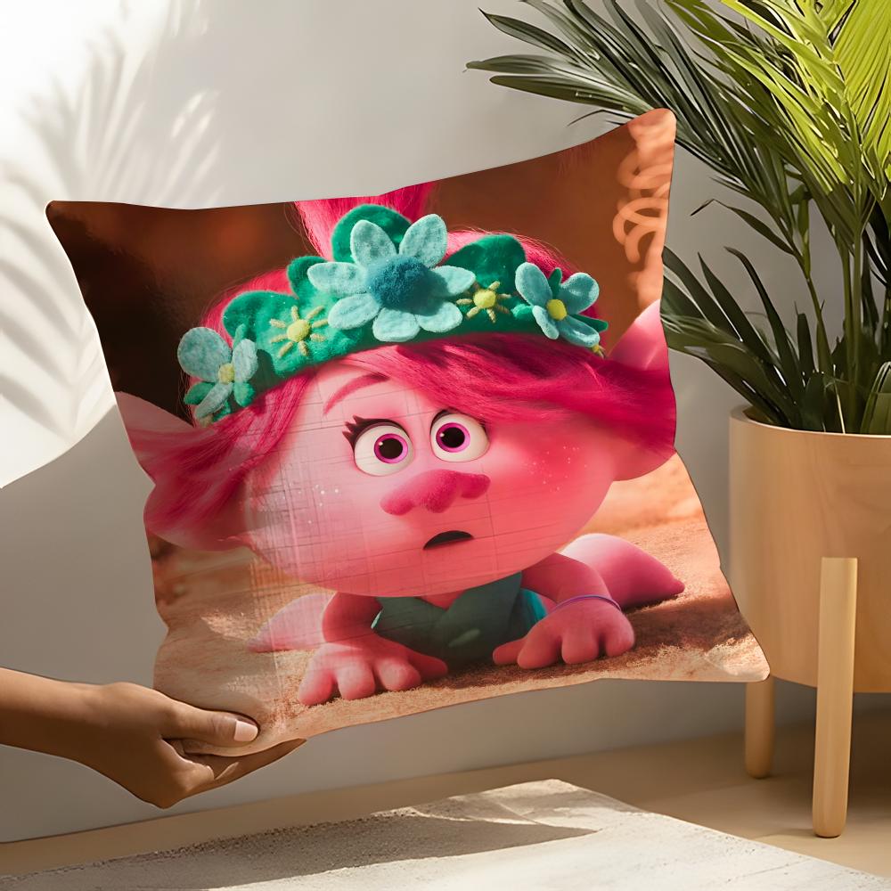 Cute Trolls Pillow Case Linen Cushion Covers For Decorative Sofa Home Pillows Case Car Chair Pillows Cases