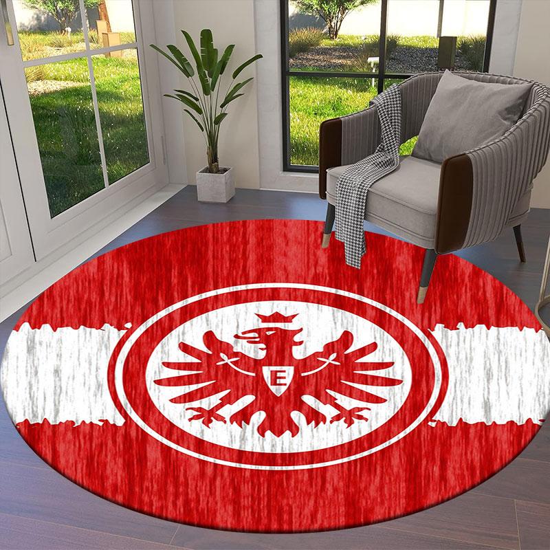 Eintracht Frankfurt Round Area Rug,Carpet Rug for Living Room Bedroom Sofa Playroom Decor,Non-slip Floor Mat
