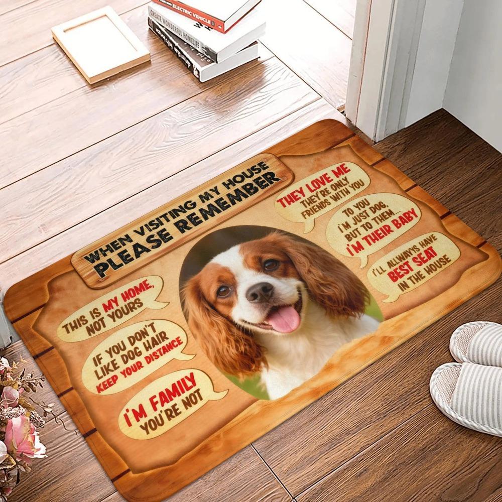 Dog Portrait Welcome Carpet Mat Rug - Multi-Dialogue Slogan Design Home Decoration for Living Room Entrance Welcome Mat Rugs Mat
