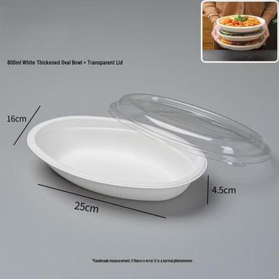 Disposable 800ml Oval Food Container with Lid