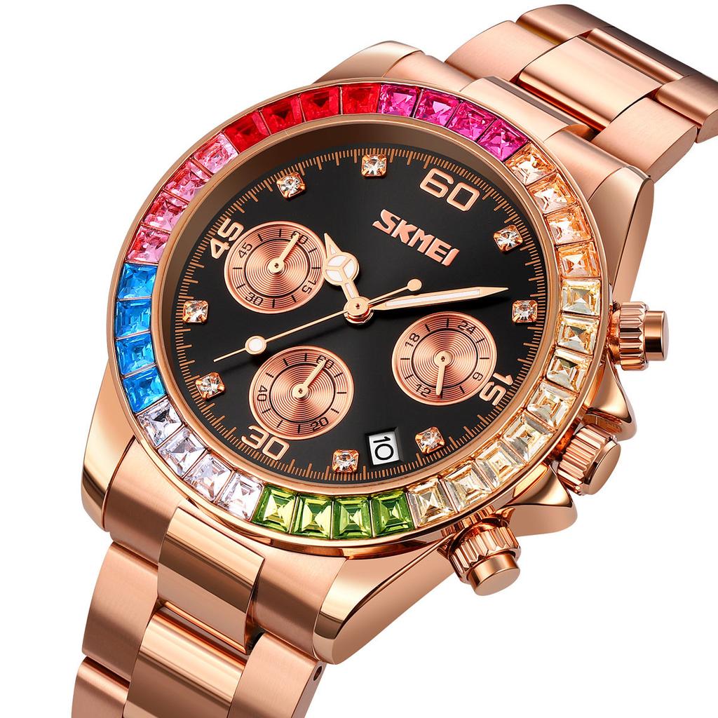 Damenuhr Frauenuhr Luxus Kalender Quarz Armbanduhr Business Wasserdichte Uhren für Mädchen Uhr Montre Femme