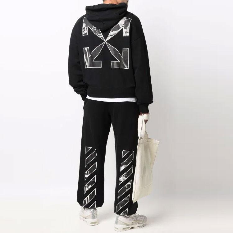 Off-White Sudadera con capucha Caravag Arrow Negro/Blanco Hombre Tops OMBB037C99FLE0031001