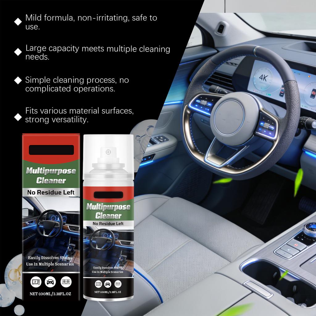 Multi,functional Cleaner for Cars, , and Various Other Scenarios, Cleaning, Stain Removal, Oil Removal, and Interior Care. 100ml