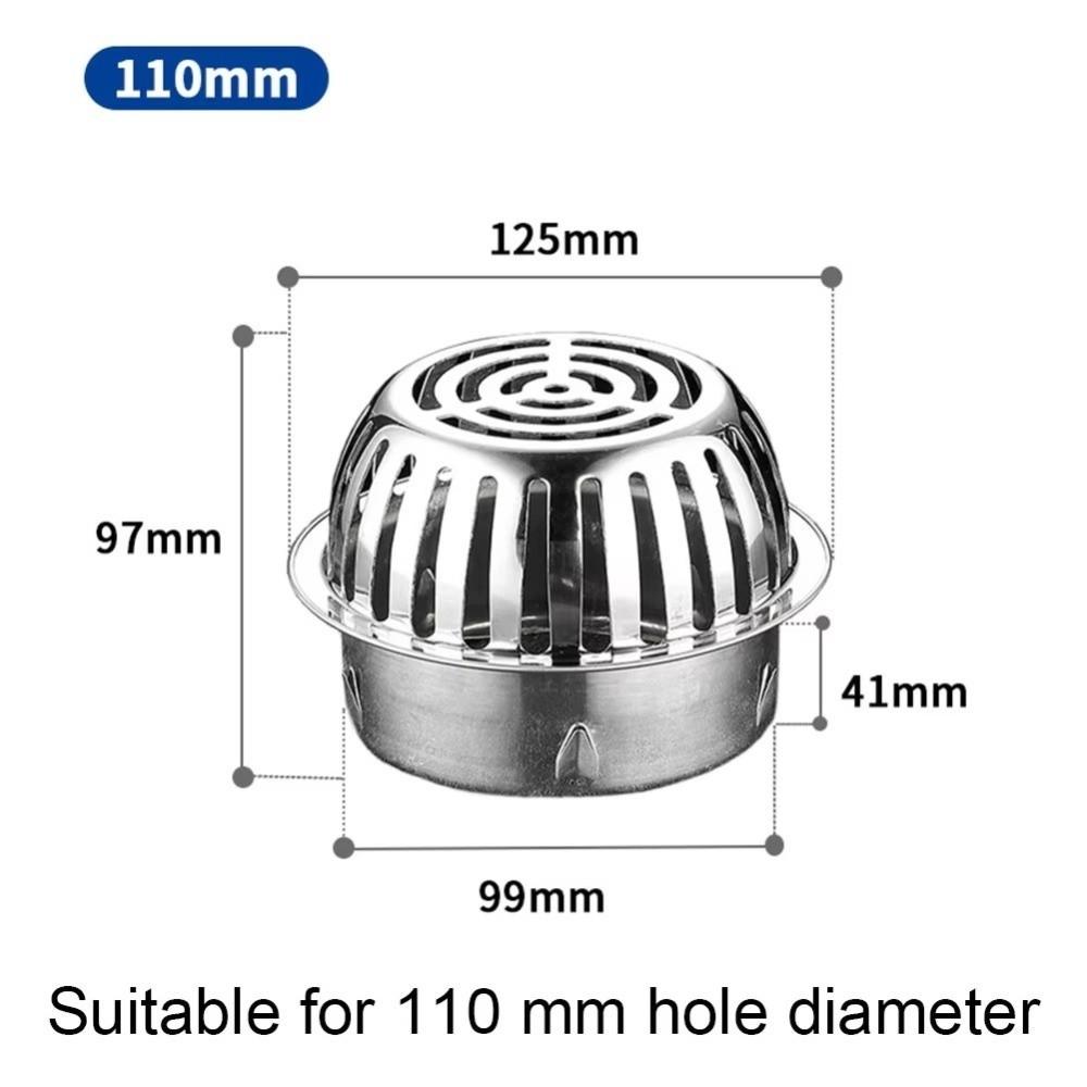 Stainless Steel Floor Drain Strainer Anti-Clog Convex Drain Cover Round Shape Large Displacement Floor Drain Filter