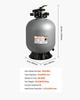 Sand Filter, 609.6 mm, 246.1 LPM Above Inground Swimming Pool Sand Filter System, with 7-Way Multi-Port Valve, Backwash, Rinse, Recirculate, Waste,