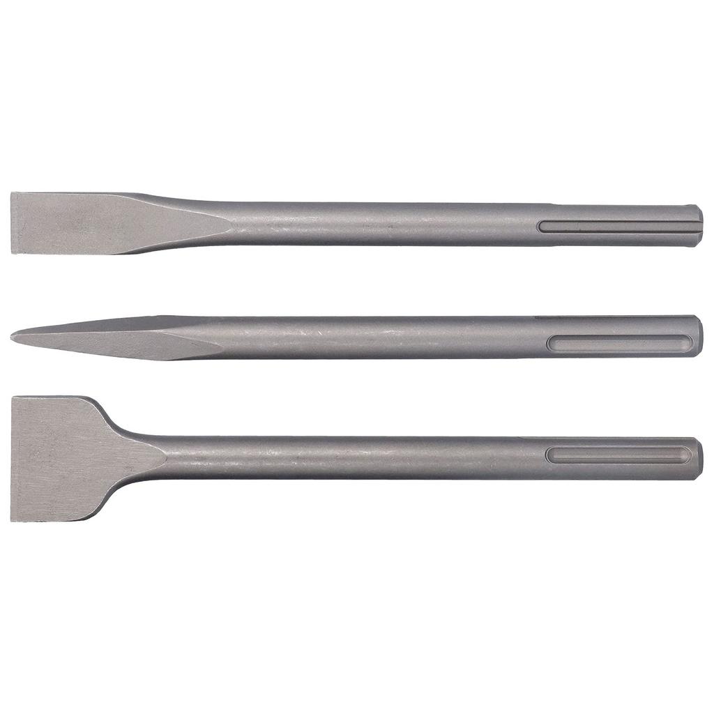 Hammer Drill Chisel Carbon Steel Scaling Flat Chisel Point Rotary Hammer Drill Bit for Tile and Concrete Work Durable and 3-Piece Set, Chisel, Chisel,