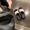 Spot Second Hair! Fashion Versatile New Korean Version of Calfskin with Casual Platform Slippers Women's Sandals Outside
