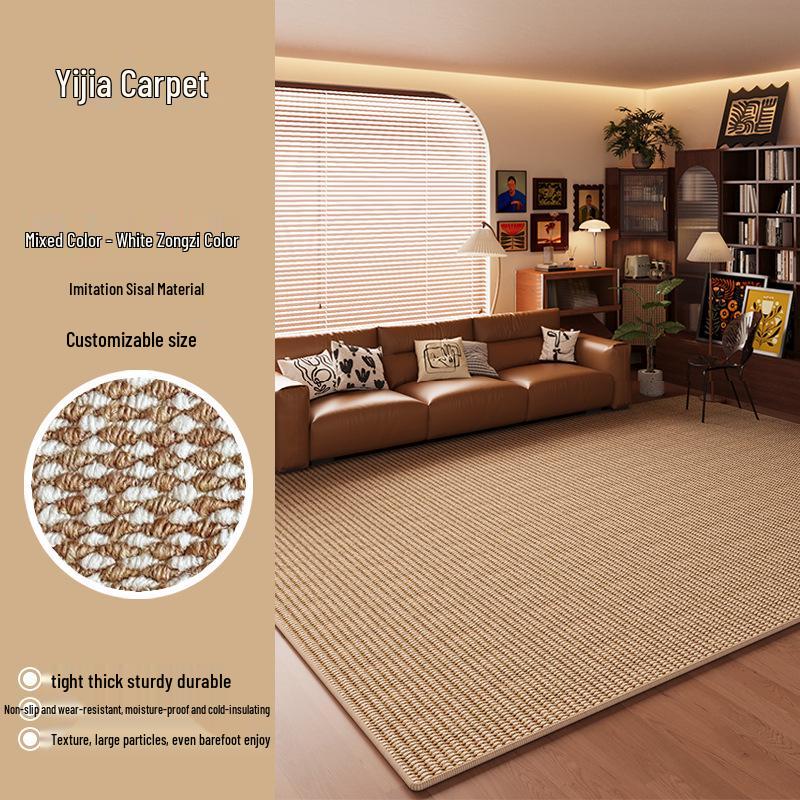Large Non-Slip Sisal Floor Carpet for Bedroom & Living Room