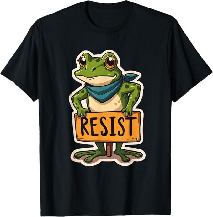 Portland Frog Funny City Art - Portland Frog Protest T-Shirt AAA S разноцветный