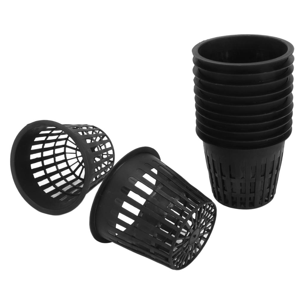 12PCS Water Planting Baskets Mesh Net Plant Pots Plastic Soilless Cultivation Cups with Cotton Rope