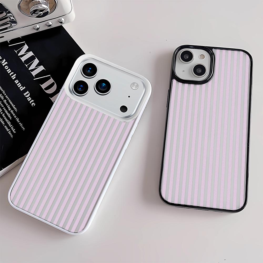 Fresh Light Colored Stripes Phone Case For Iphone 17 Air 16 15 14 11 13 12 Pro Max Anti-Fingerprint Protective Minimalist Cover