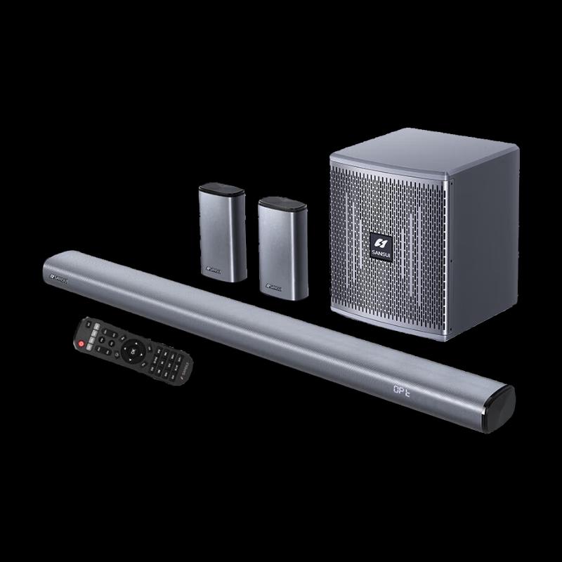 SANSUI 5.1 Channel Home Theater Soundbar with Wireless Subwoofer & Karaoke