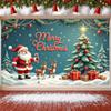 Xmas Decor Banner Colorful Ornaments Festive Banner Christmas Decoration Banner Reindeer Pattern For Family Party Christmas Eve