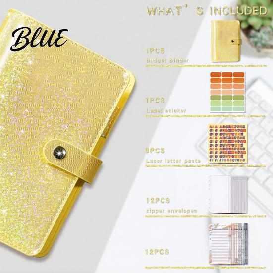 Horizontal Line Accounting Sheets A6 Budget Planner Notebook Glitter Cash Tracker Journal Financial Flexible Pages Organizer with Dividers